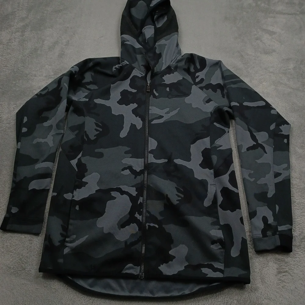 Nike Jacket Mens Medium Black Camouflage Full Zip Showtime Basketball